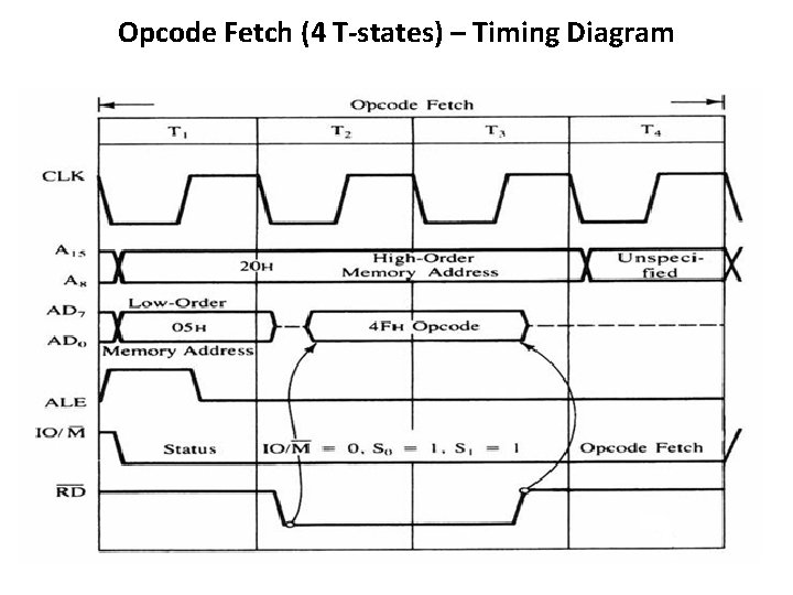 Opcode Fetch (4 T-states) – Timing Diagram 