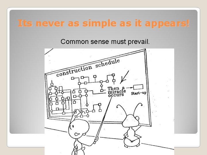 Its never as simple as it appears! Common sense must prevail. 