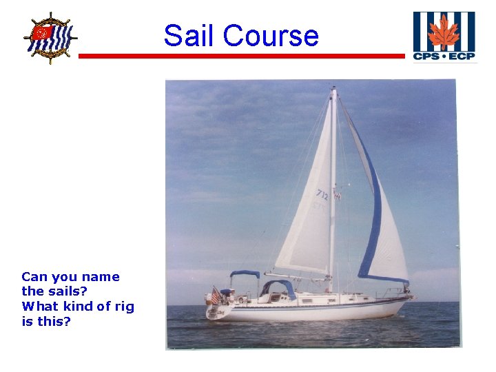 ® Can you name the sails? What kind of rig is this? Sail Course