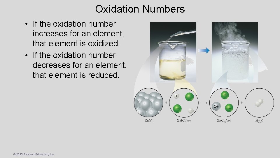 Oxidation Numbers • If the oxidation number increases for an element, that element is