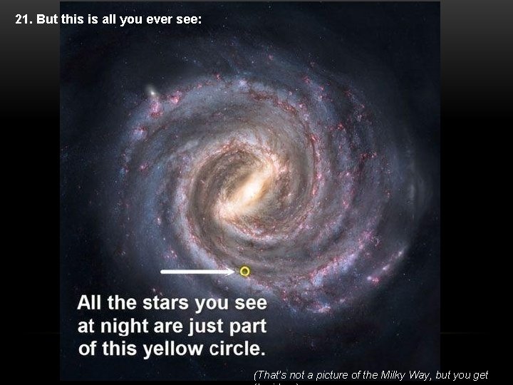 21. But this is all you ever see: (That’s not a picture of the