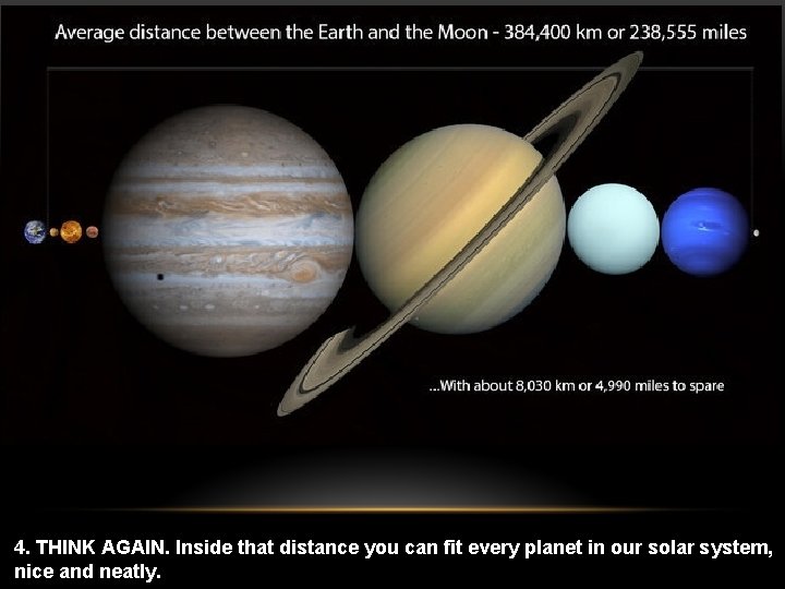 4. THINK AGAIN. Inside that distance you can fit every planet in our solar