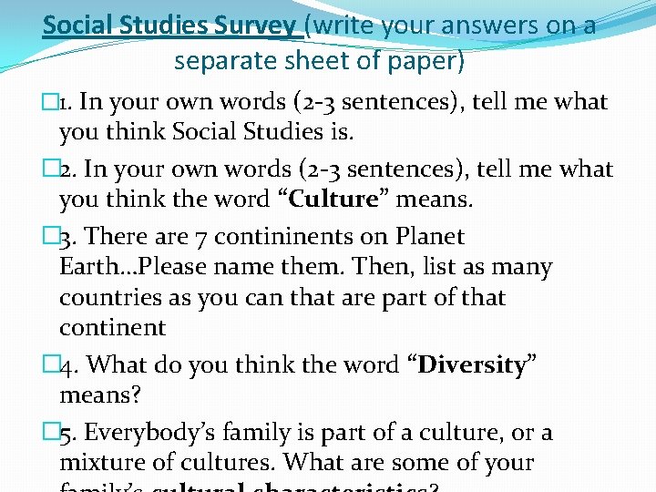 Social Science Survey Examples Welcome to Mr Robinsons Social Studies Classroom Mr