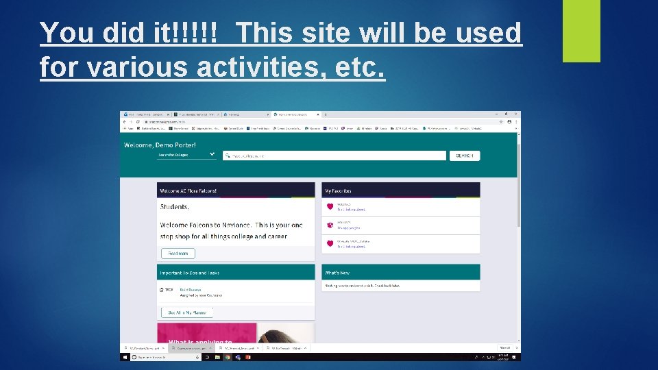 You did it!!!!! This site will be used for various activities, etc. 