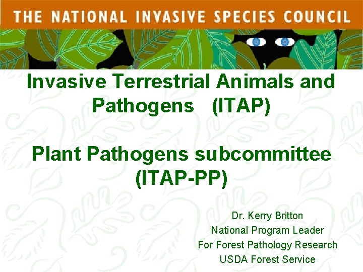 Recent Invasive Pathogens NO w New Pathogens KNO Predict Prevent Detect
