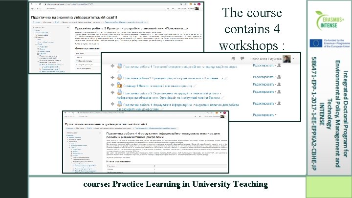 Course presentation Practice Learning in University Teaching ERASMUS