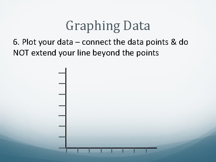 Graphing Data 6. Plot your data – connect the data points & do NOT