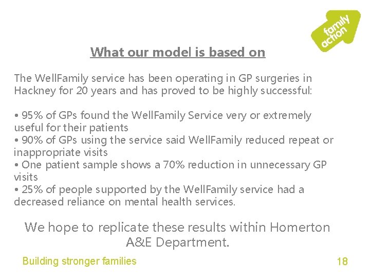 What our model is based on The Well. Family service has been operating in