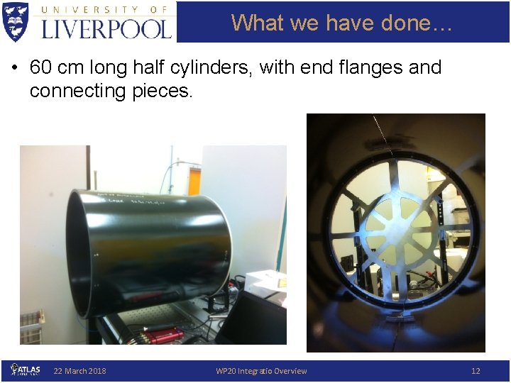 What we have done… • 60 cm long half cylinders, with end flanges and