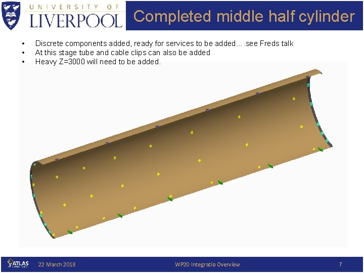 Completed middle half cylinder • • • Discrete components added, ready for services to