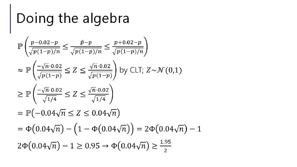 Doing the algebra 