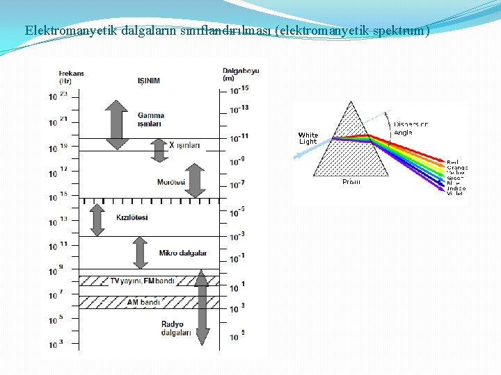 Elektromanyetik dalgaların sınıflandırılması (elektromanyetik spektrum) 