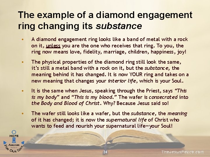 The example of a diamond engagement ring changing its substance • A diamond engagement