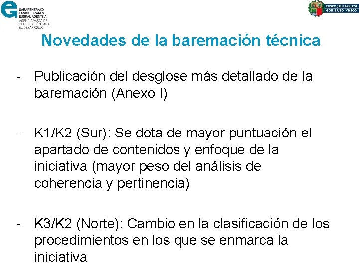 Novedades de la baremación técnica - Publicación del desglose más detallado de la baremación