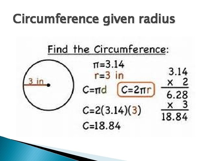 Circumference given radius 
