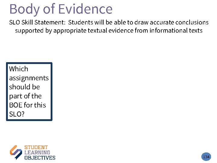 Body of Evidence – 3 SLO Skill Statement: Students will be able to draw