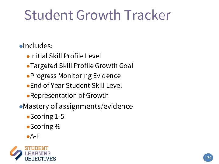 Student Growth Tracker – 3 ●Includes: ●Initial Skill Profile Level ●Targeted Skill Profile Growth