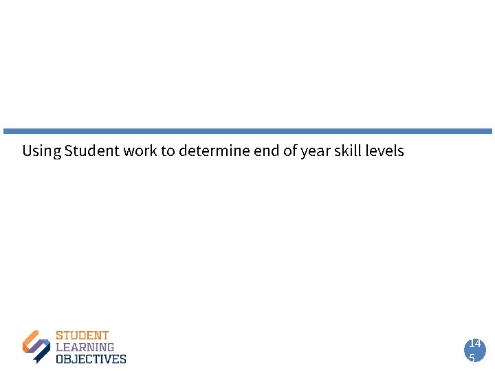 Using Student work to determine end of year skill levels 14 5 