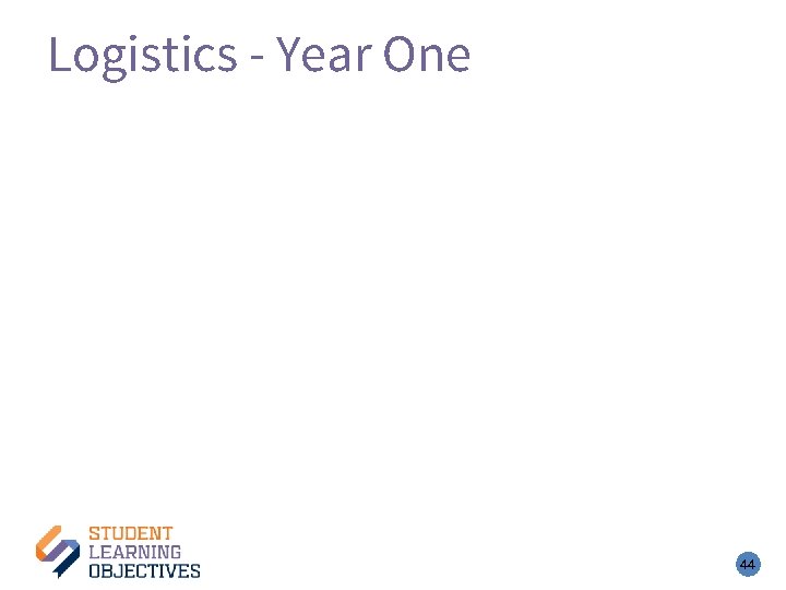 Logistics - Year One 44 