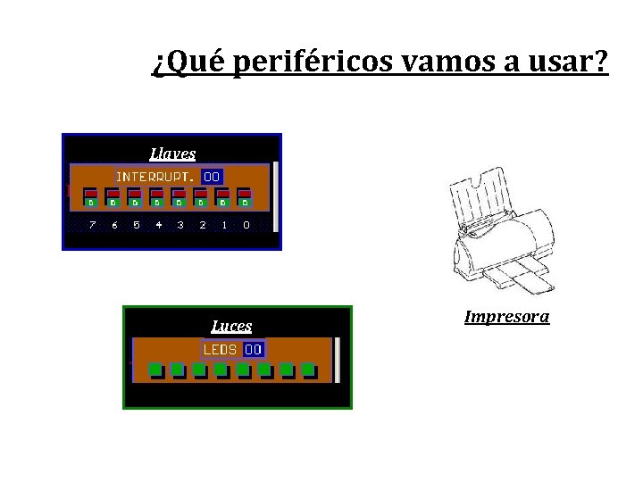 ¿Qué periféricos vamos a usar? Llaves Luces Impresora 