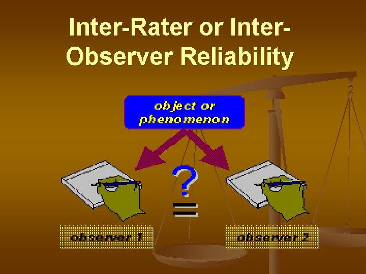 Inter-Rater or Inter. Observer Reliability 