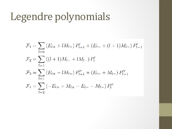 Legendre polynomials 