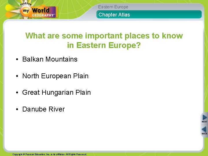 Eastern Europe Chapter Atlas What are some important places to know in Eastern Europe?