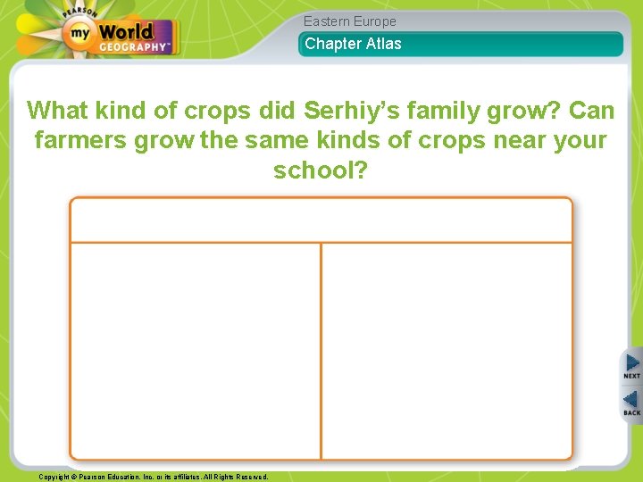 Eastern Europe Chapter Atlas What kind of crops did Serhiy’s family grow? Can farmers