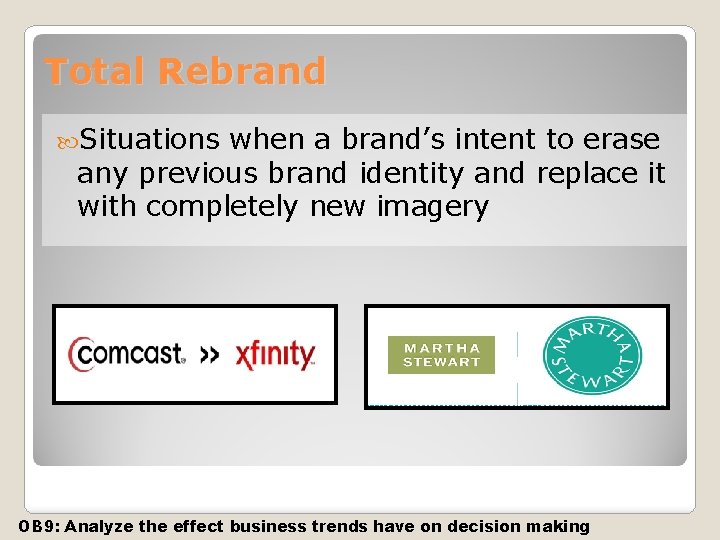 Total Rebrand Situations when a brand’s intent to erase any previous brand identity and