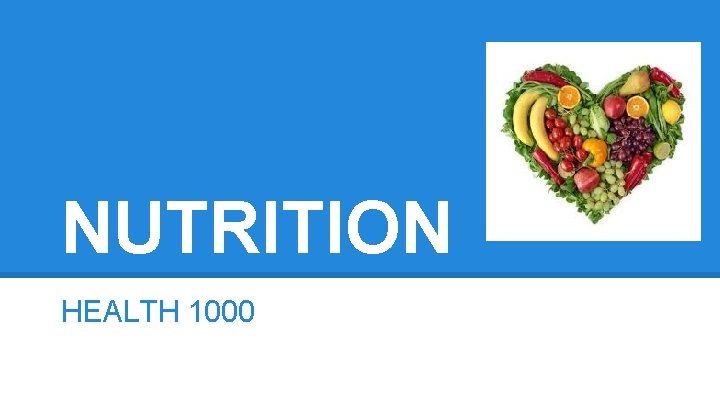 NUTRITION HEALTH 1000 