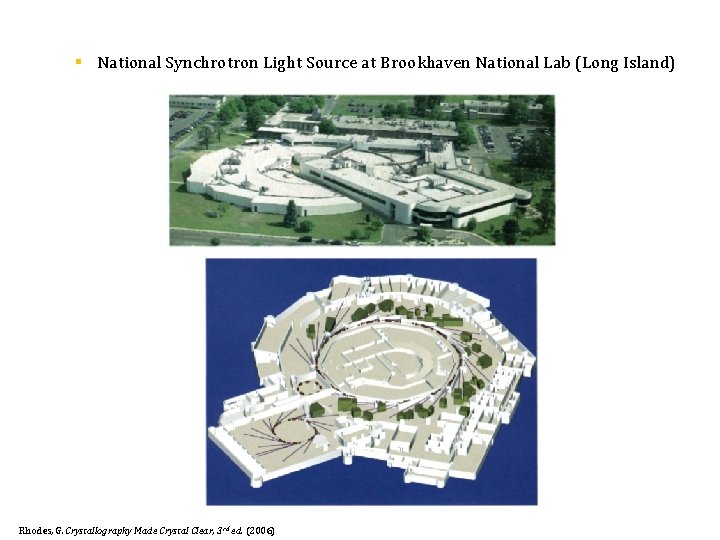 § National Synchrotron Light Source at Brookhaven National Lab (Long Island) Rhodes, G. Crystallography