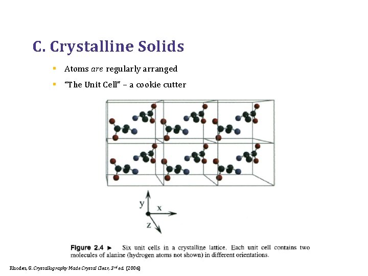 C. Crystalline Solids § Atoms are regularly arranged § “The Unit Cell” – a