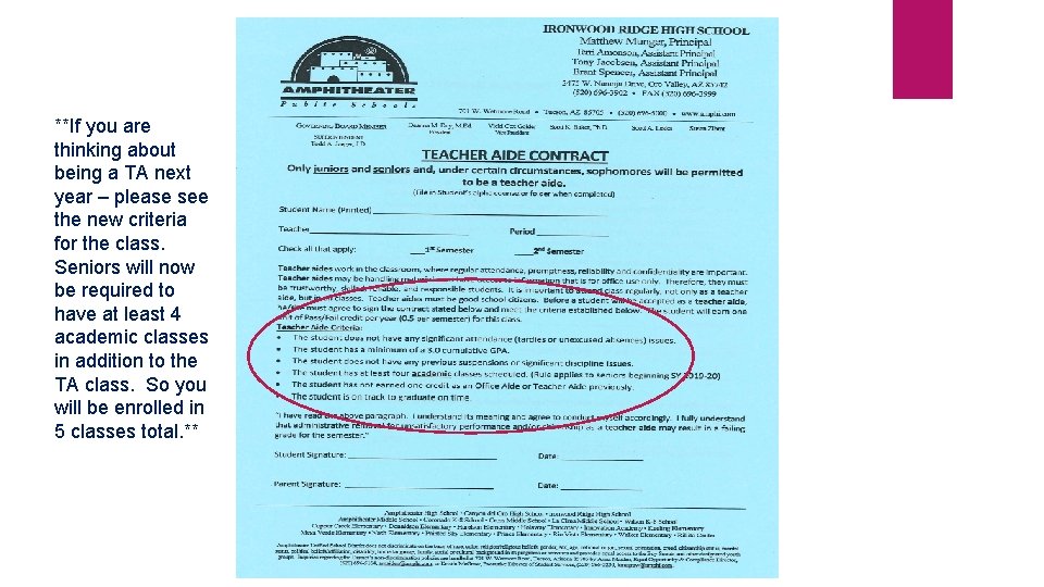 **If you are thinking about being a TA next year – please see the