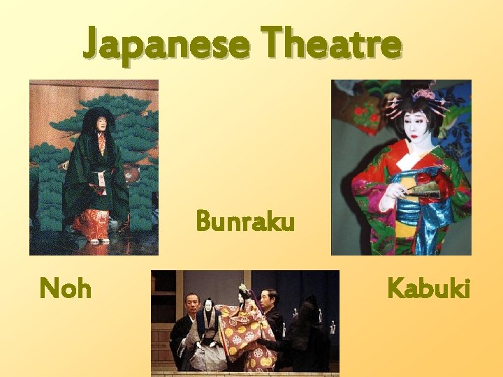 Japanese Theatre Bunraku Noh Kabuki 