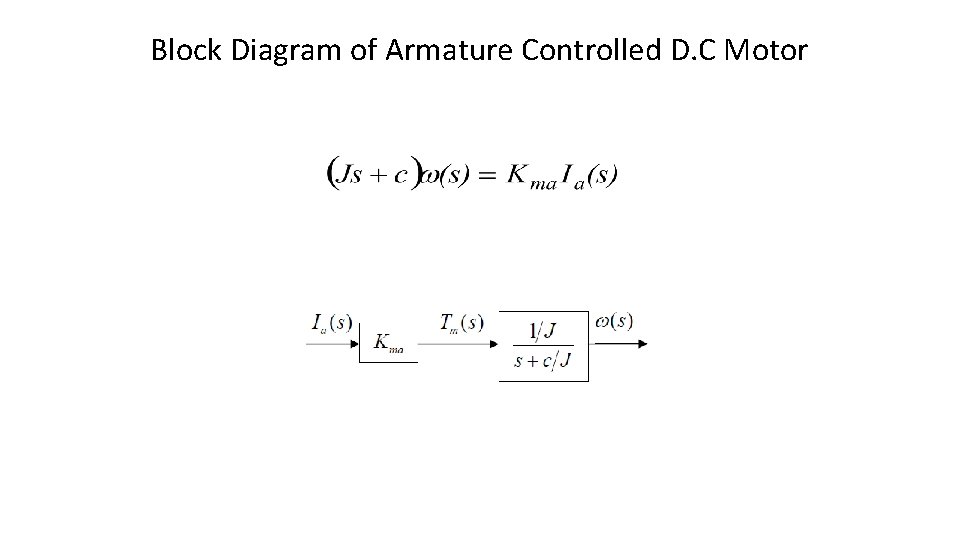 Block Diagram of Armature Controlled D. C Motor 