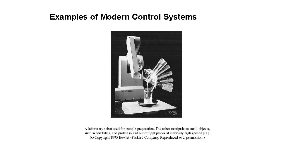 Examples of Modern Control Systems 