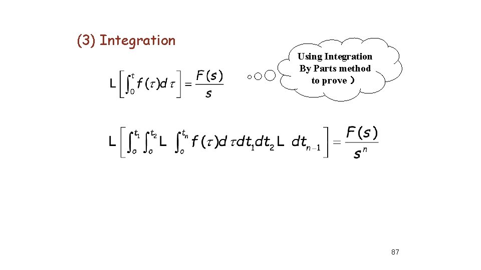 (3) Integration Using Integration By Parts method to prove ） 87 