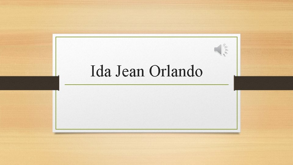 Ida Jean Orlando 