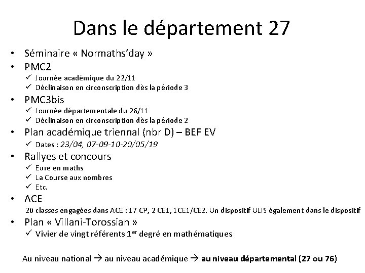 Dans le département 27 • Séminaire « Normaths’day » • PMC 2 ü Journée