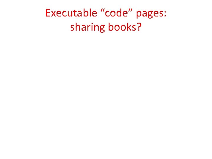 Executable “code” pages: sharing books? 