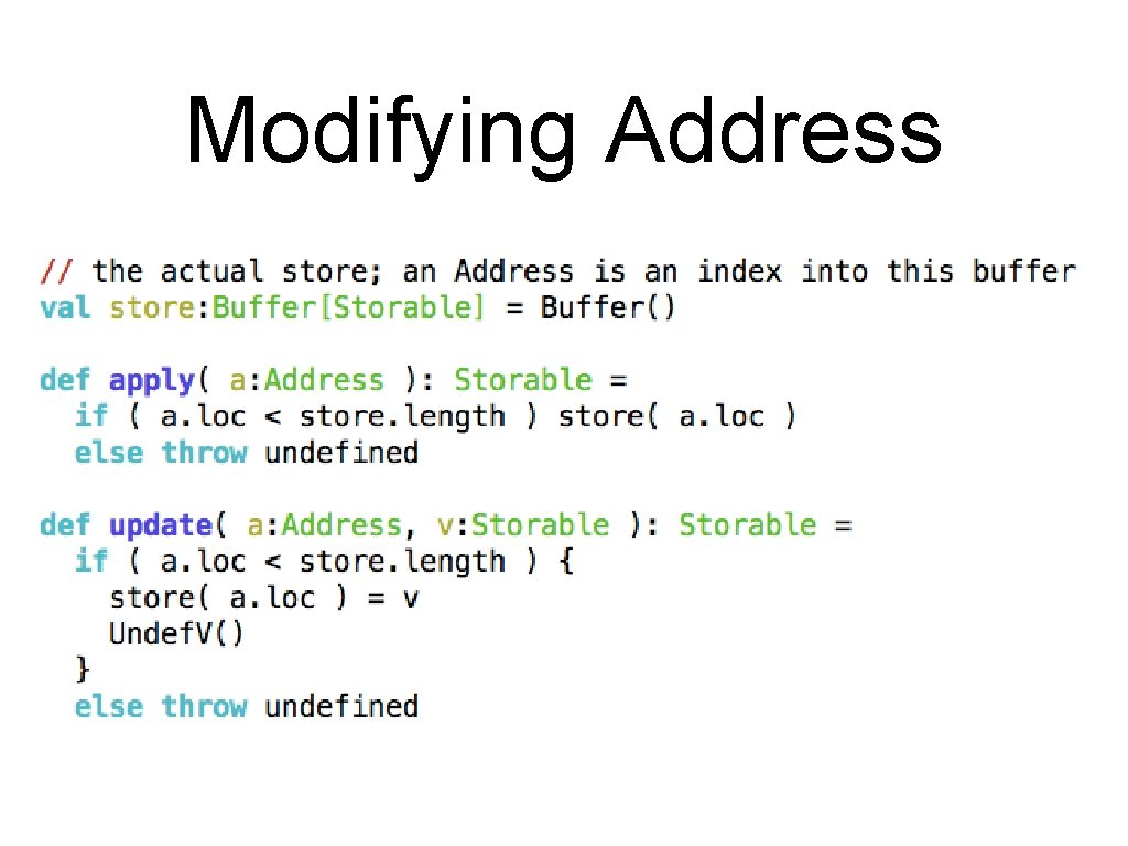 Modifying Address 