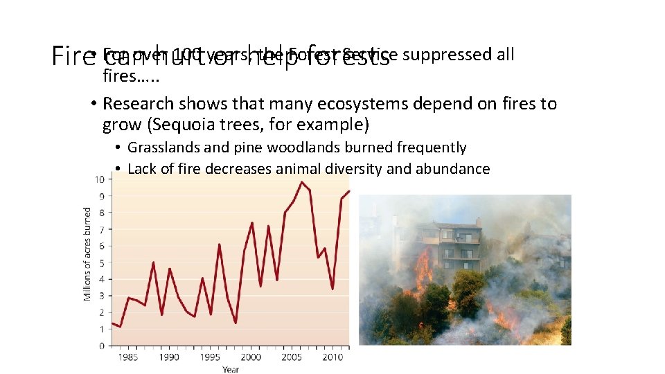 100 years, the Forest Service suppressed all Fire • For canoverhurt or help forests