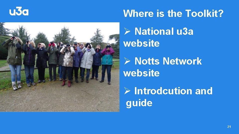 Where is the Toolkit? Ø National u 3 a website Ø Notts Network website