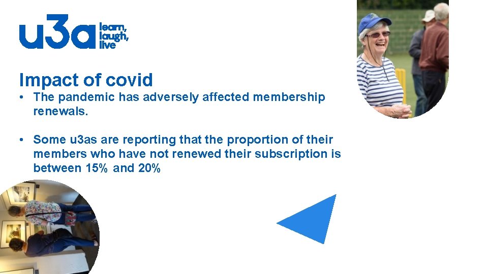 Impact of covid • The pandemic has adversely affected membership renewals. • Some u