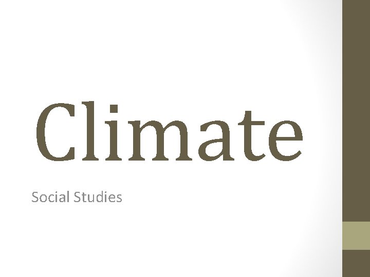 Climate Social Studies 