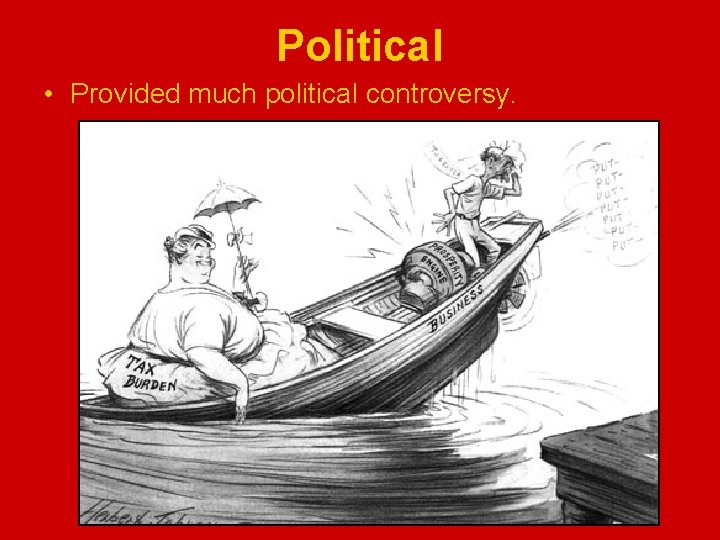 Political • Provided much political controversy. 