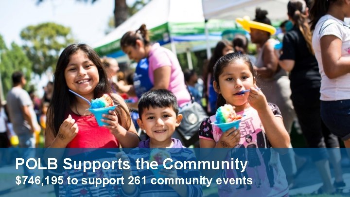 POLB Supports the Community $746, 195 to support 261 community events 