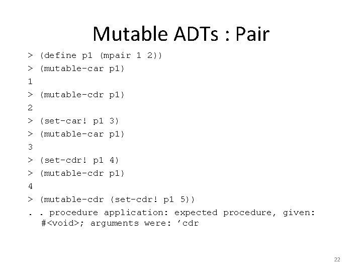 Mutable ADTs : Pair > > 1 > 2 > > 3 > >