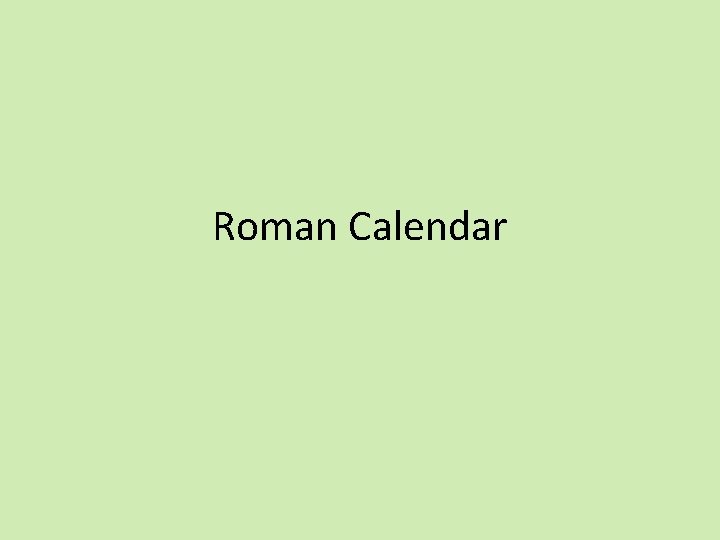Roman Calendar 