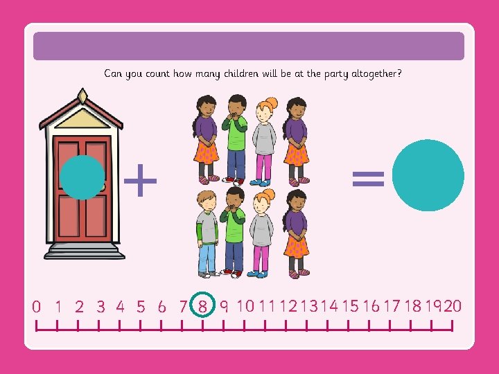 Can you count how many children will be at the party altogether? + =